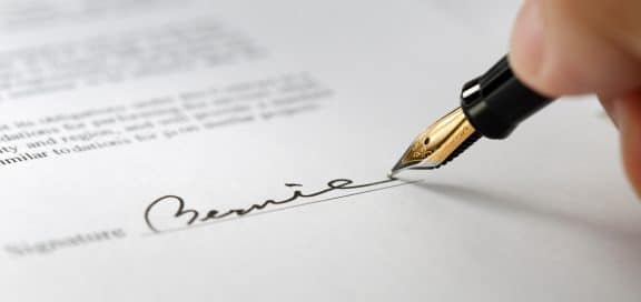 When is a termination letter legally signed?