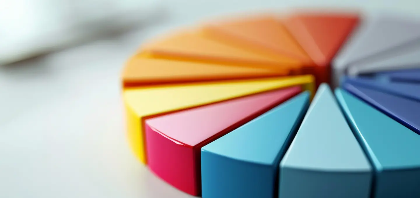 Pie chart symbolising the individual company shares