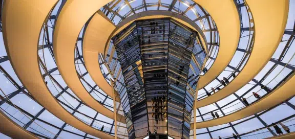 The German Government’s reform plans – the mirrored dome in the Reichstag building in Berlin
